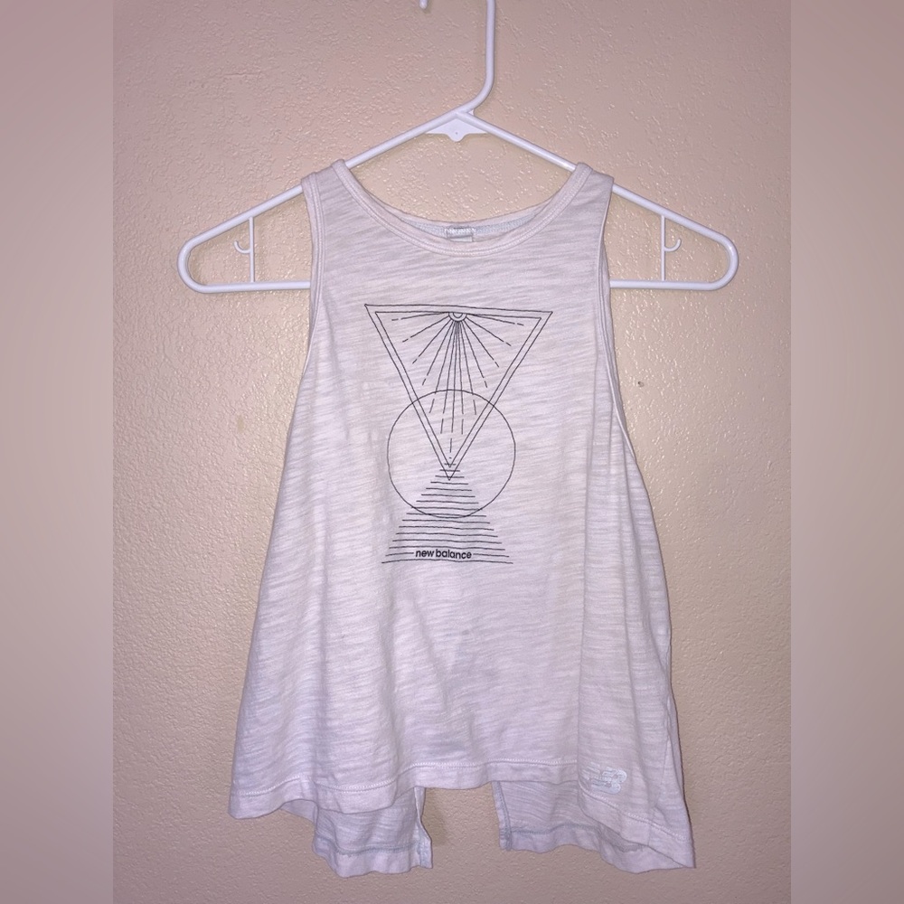 New Balance White Small Gym Crop top